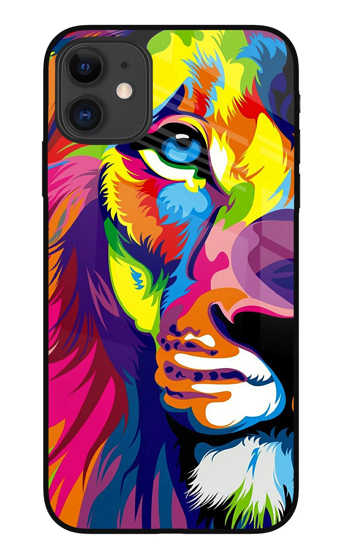 Lion Half Face iPhone 11 Glass Case