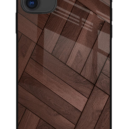 Wooden Texture Design iPhone 11 Glass Case Back Cover by Casekaro