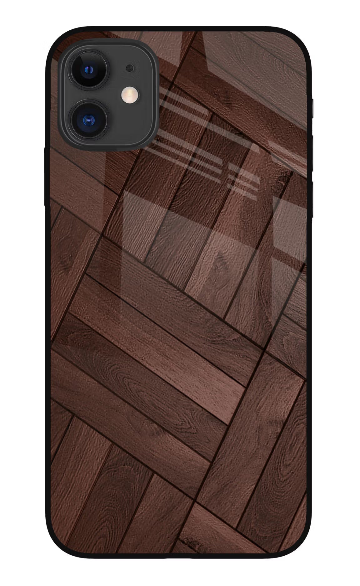 Wooden Texture Design iPhone 11 Glass Case Back Cover by Casekaro