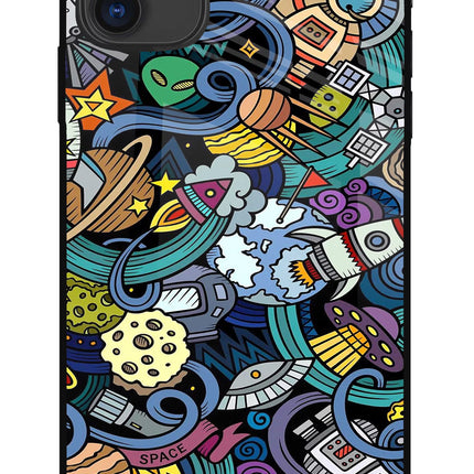 Space Abstract iPhone 11 Glass Case Back Cover by Casekaro