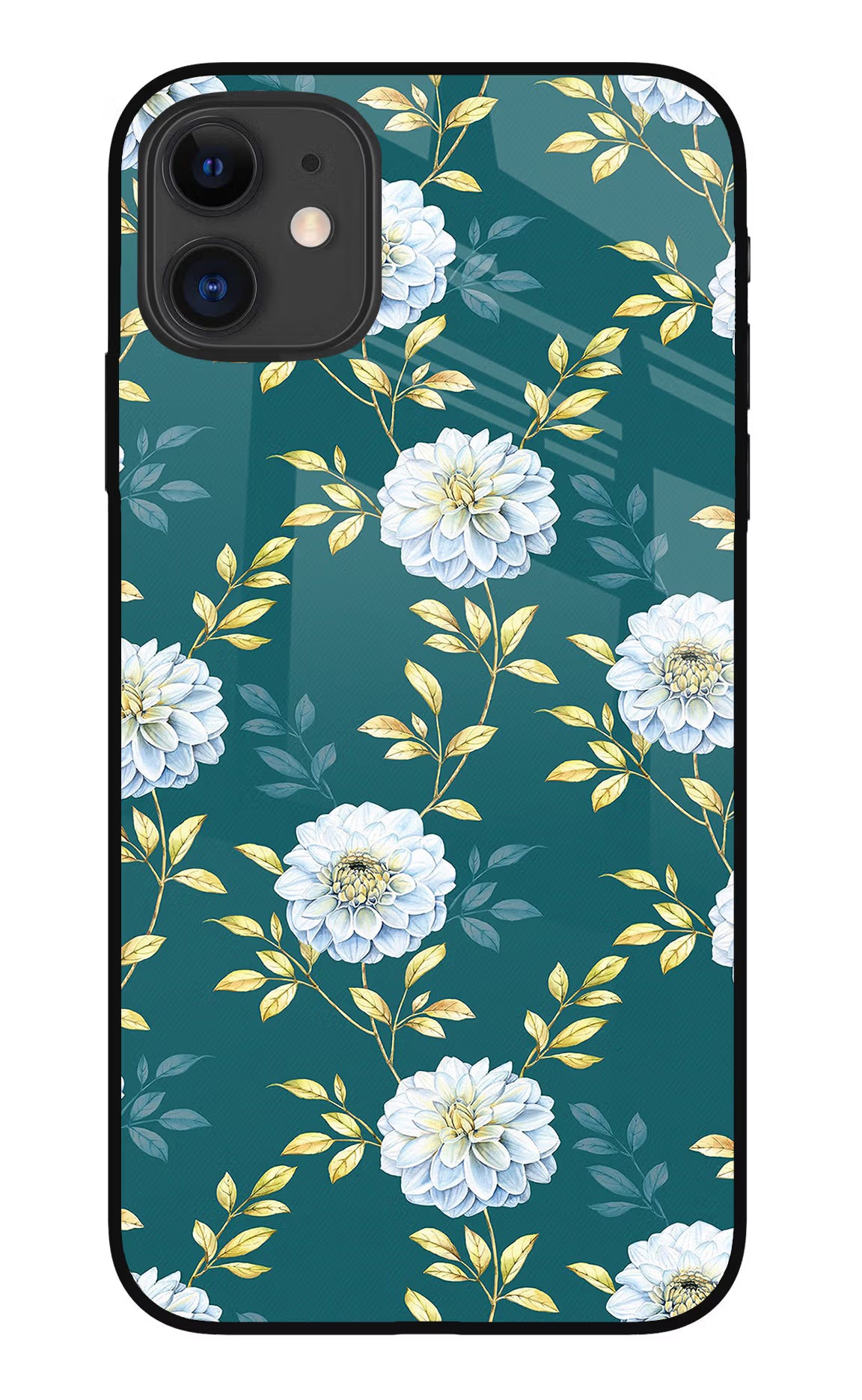 Flowers iPhone 11 Glass Case Back Cover by Casekaro