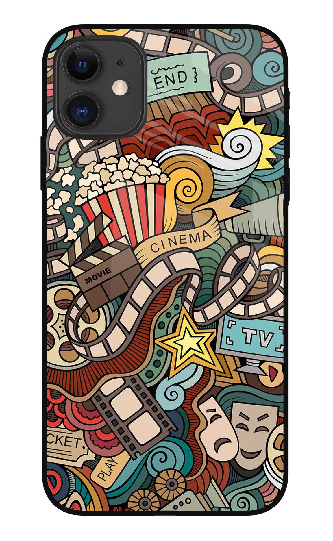 Cinema Abstract iPhone 11 Glass Case Back Cover by Casekaro