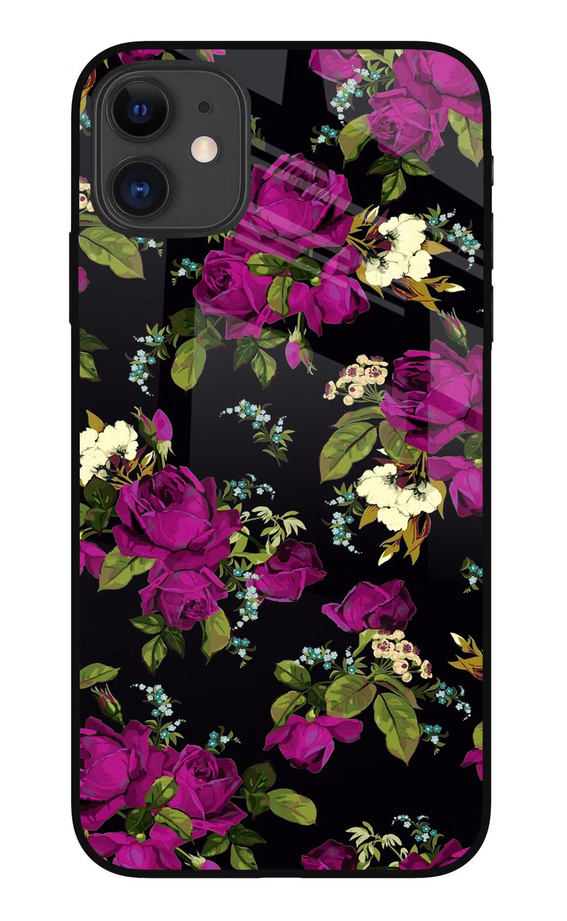 Flowers iPhone 11 Glass Case Back Cover by Casekaro