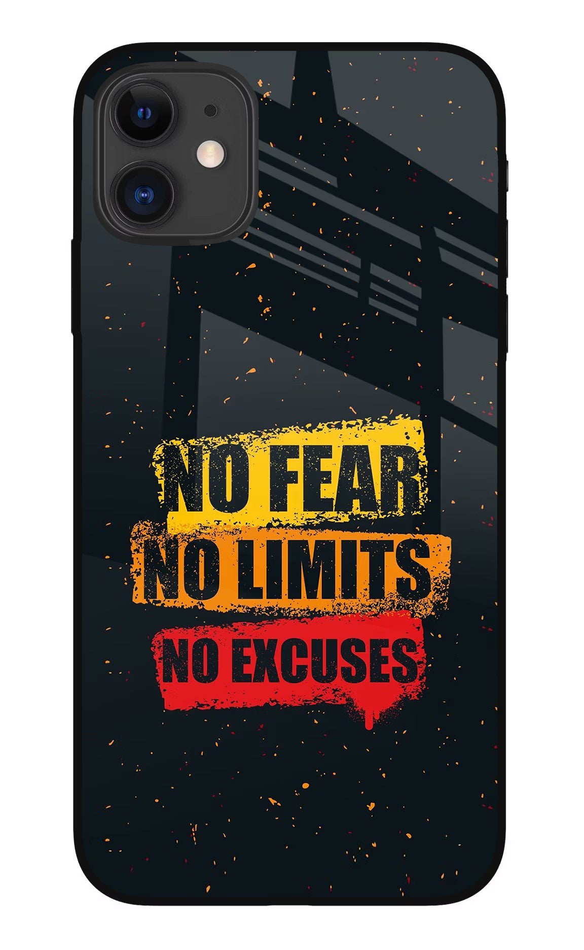 No Fear No Limits No Excuse iPhone 11 Glass Case Back Cover by Casekaro