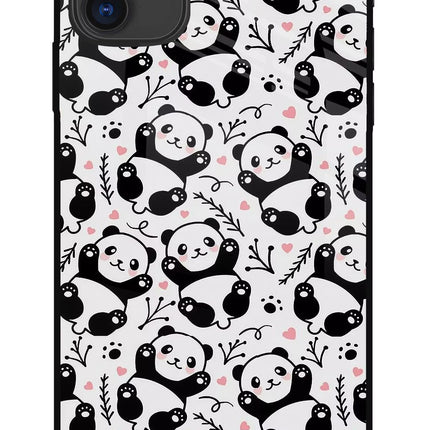 Cute Panda iPhone 11 Glass Case Back Cover by Casekaro