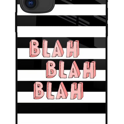 Blah Blah Blah iPhone 11 Glass Case Back Cover by Casekaro