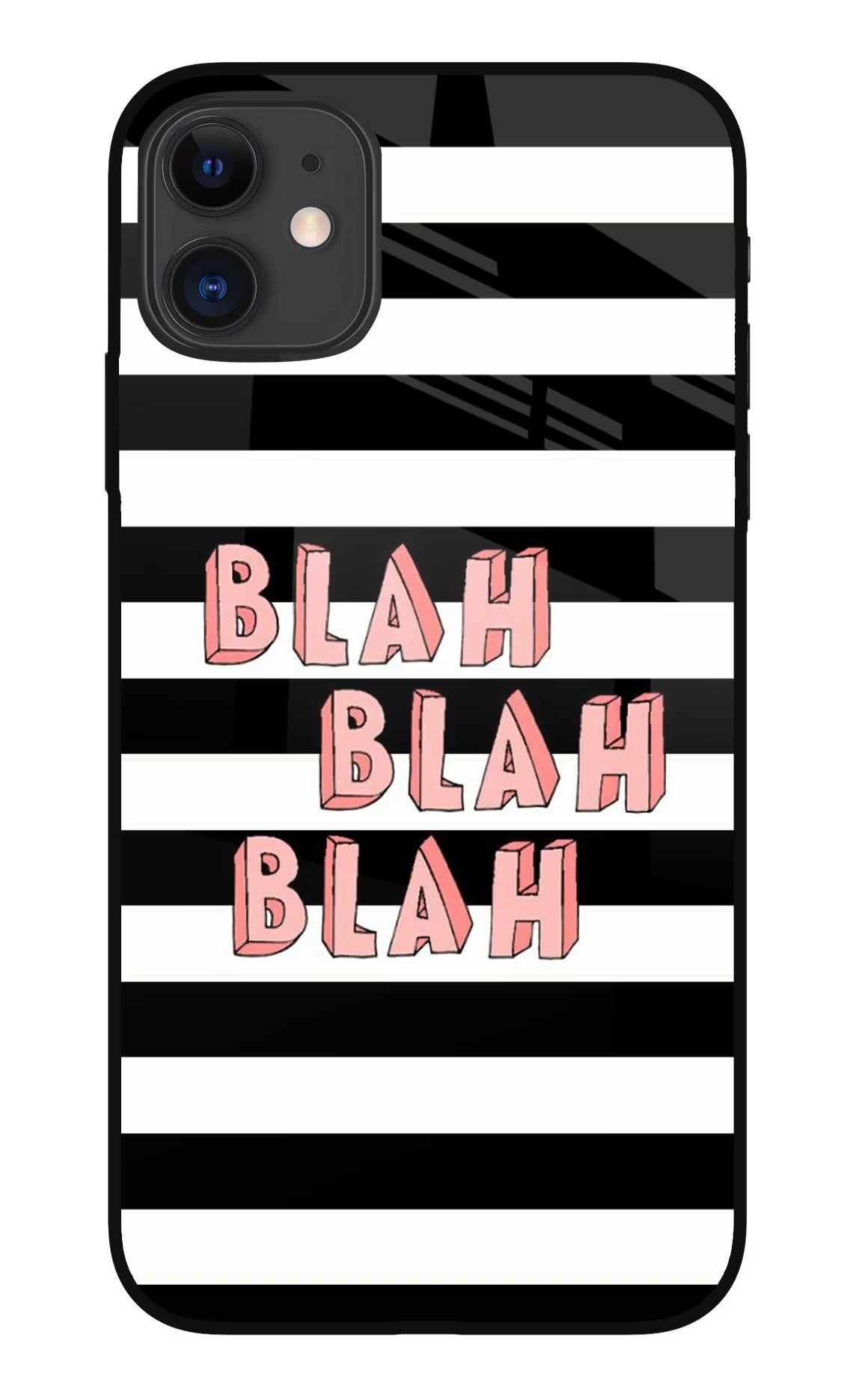 Blah Blah Blah iPhone 11 Glass Case Back Cover by Casekaro