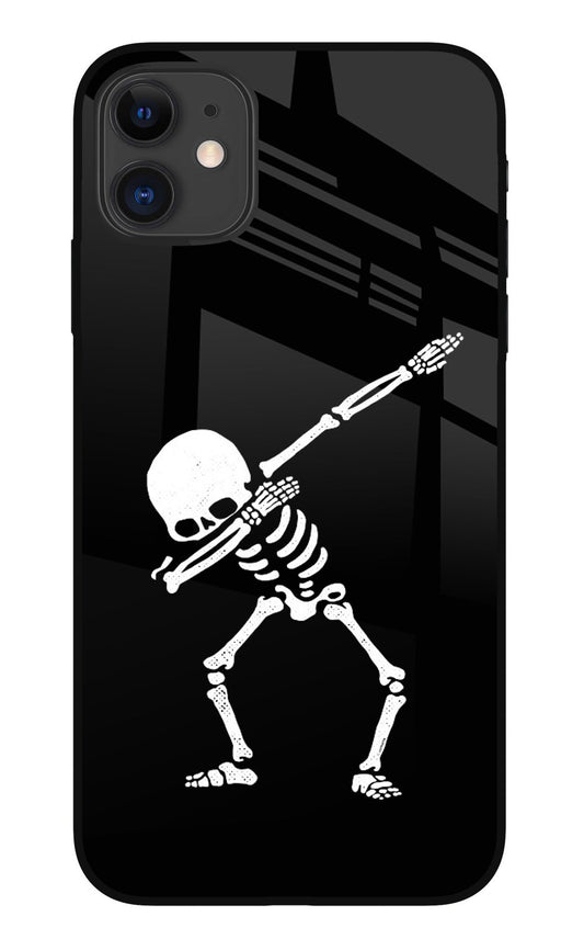 Dabbing Skeleton Art iPhone 11 Glass Case