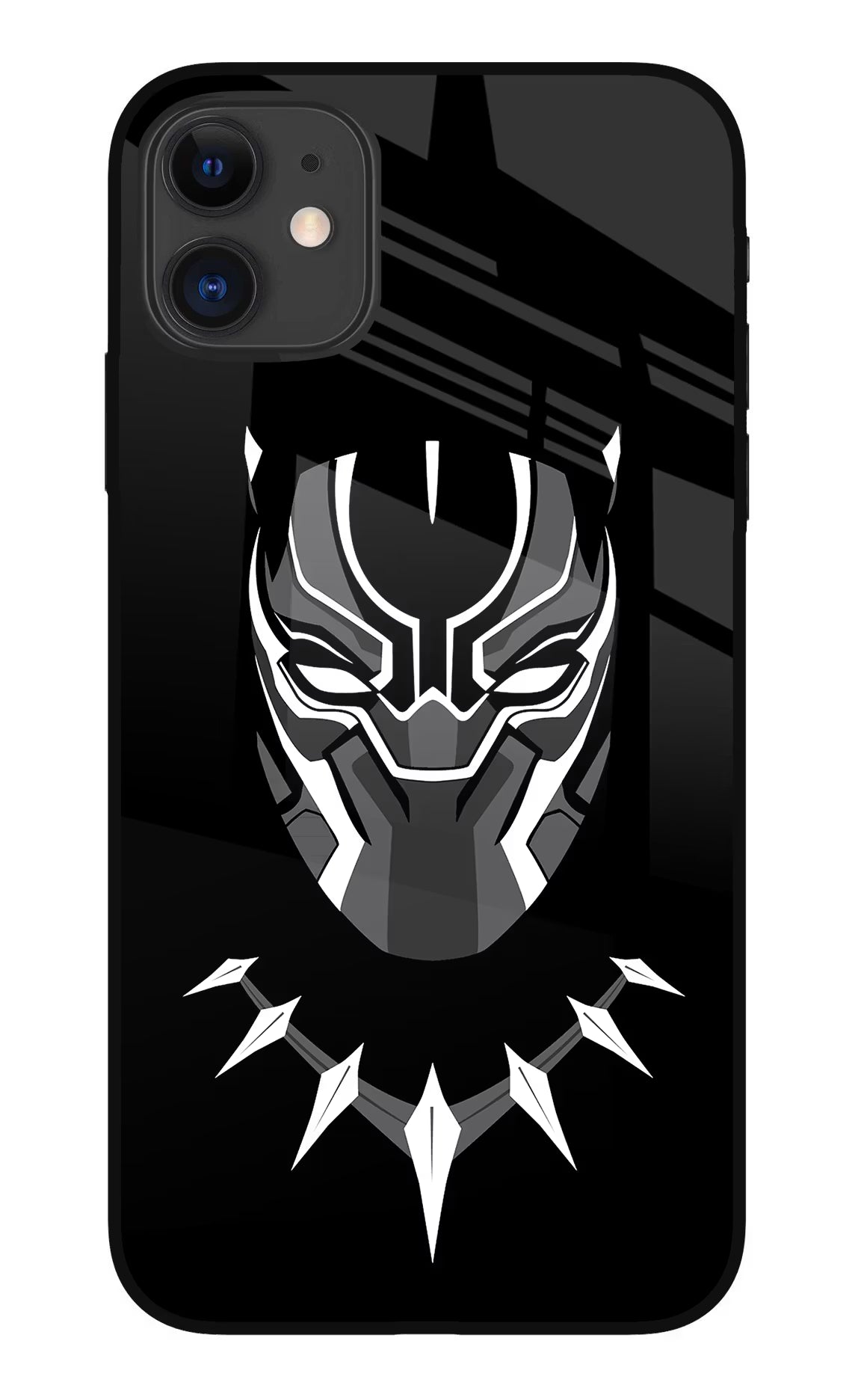 Black Panther iPhone 11 Glass Case Back Cover by Casekaro