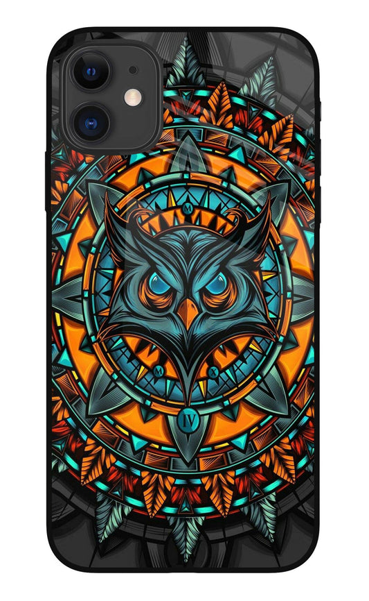 Angry Owl Art iPhone 11 Glass Case