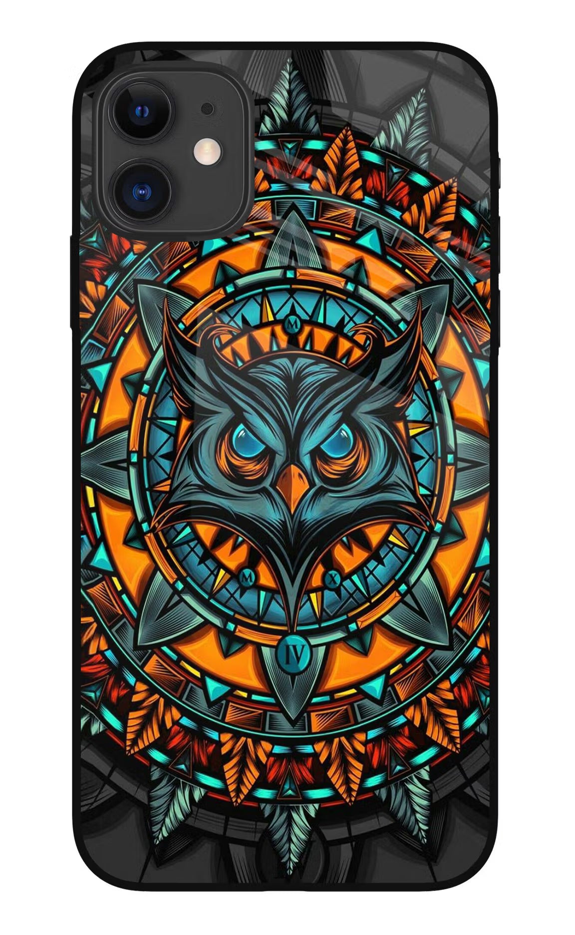 Angry Owl Art iPhone 11 Glass Case Back Cover by Casekaro