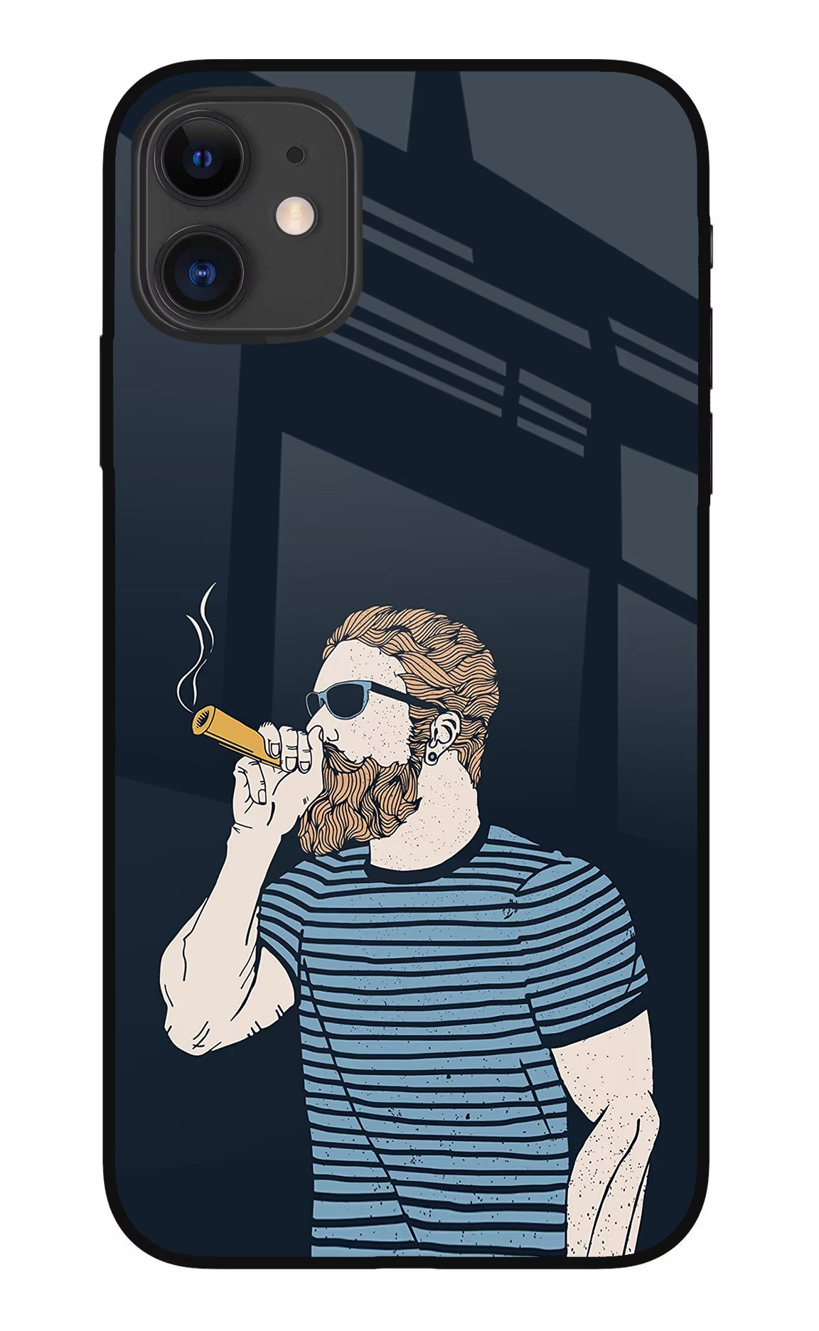 Smoking iPhone 11 Glass Case Back Cover by Casekaro