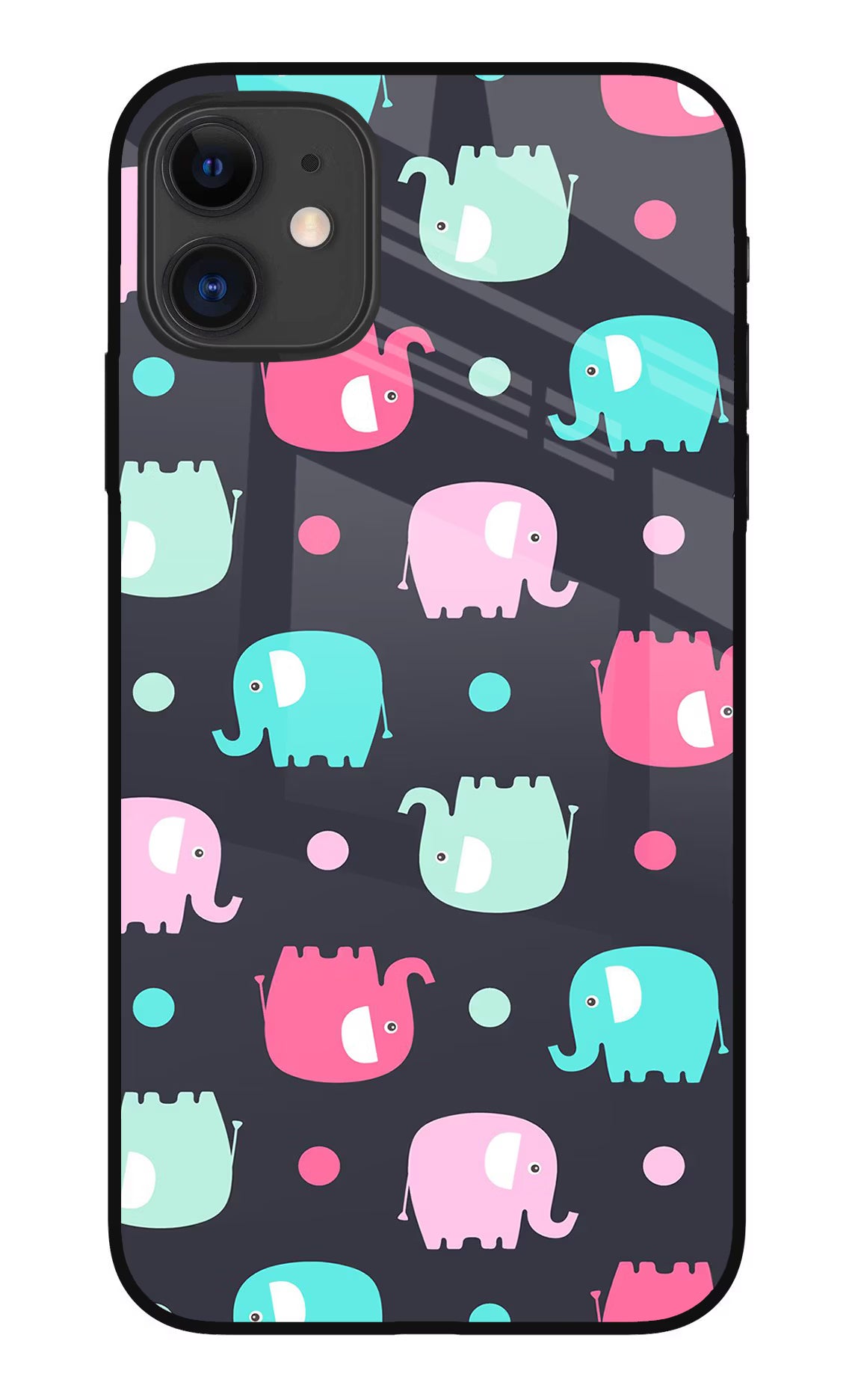 Elephants iPhone 11 Glass Case Back Cover by Casekaro