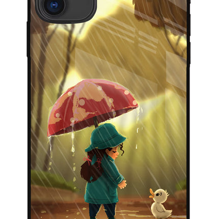 Rainy Day iPhone 11 Glass Case Back Cover by Casekaro