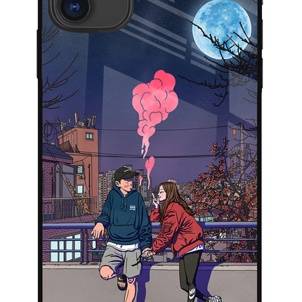 Chilling Couple iPhone 11 Glass Case Back Cover by Casekaro