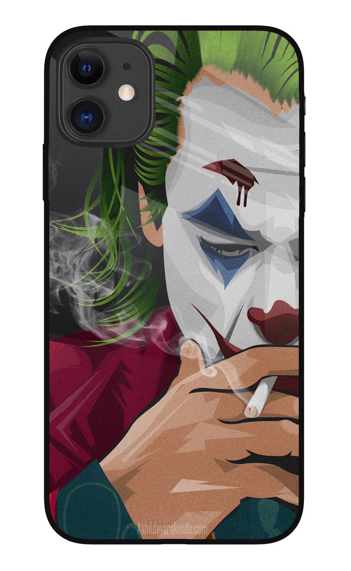 Joker Smoking iPhone 11 Glass Case Back Cover by Casekaro