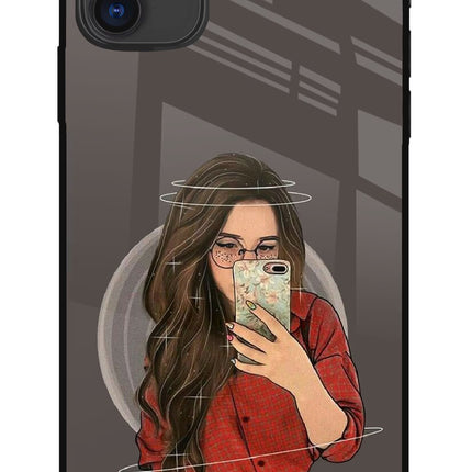 Selfie Queen iPhone 11 Glass Case Back Cover by Casekaro