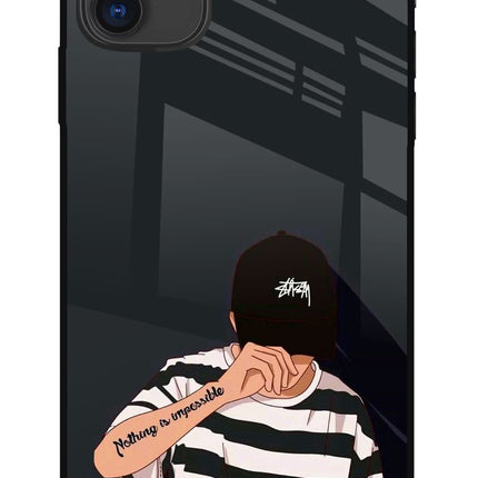 Aesthetic Boy iPhone 11 Glass Case Back Cover by Casekaro