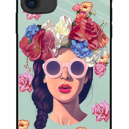 Pretty Girl iPhone 11 Glass Case Back Cover by Casekaro