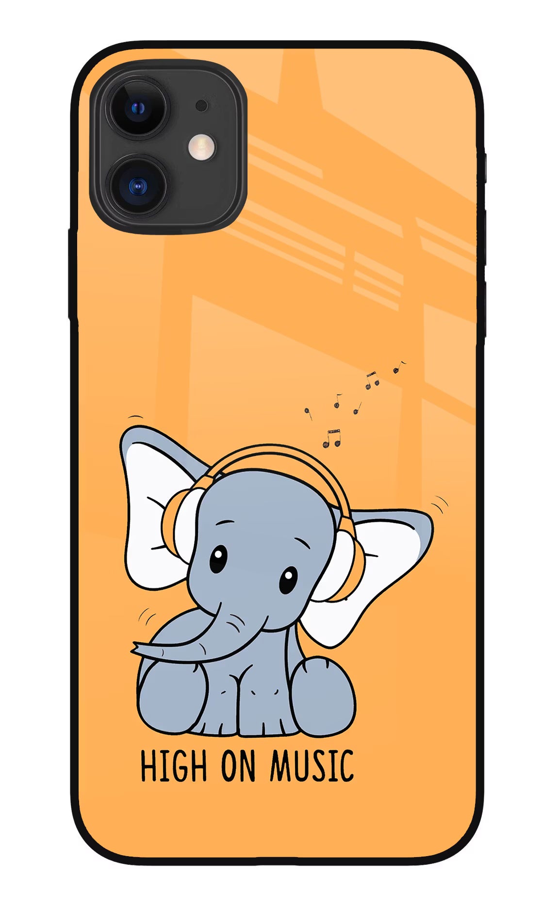 High On Music iPhone 11 Glass Case Back Cover by Casekaro