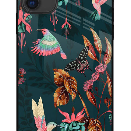 Birds iPhone 11 Glass Case Back Cover by Casekaro