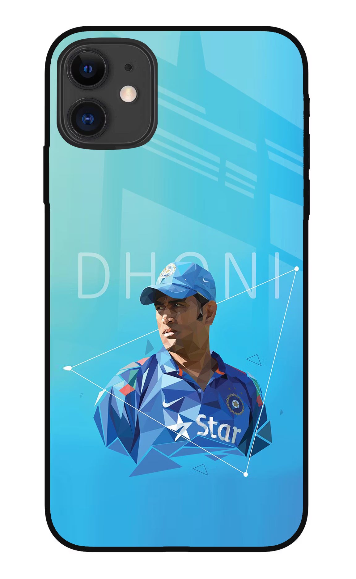 Dhoni Artwork iPhone 11 Glass Case Back Cover by Casekaro