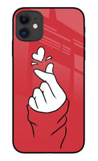Korean Love Sign iPhone 11 Glass Case