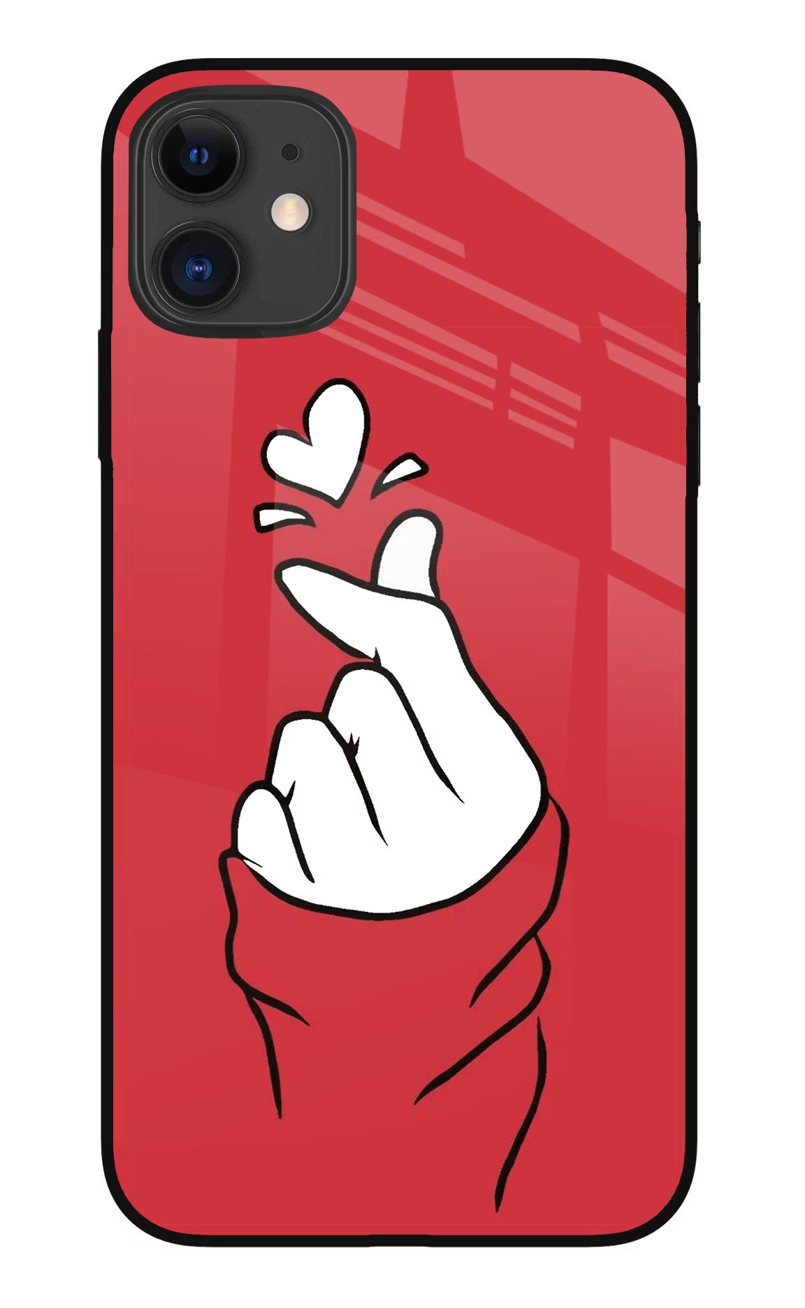 Korean Love Sign iPhone 11 Glass Case Back Cover by Casekaro