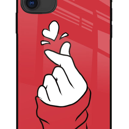 Korean Love Sign iPhone 11 Glass Case Back Cover by Casekaro