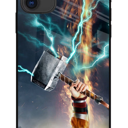 Thor Hammer Mjolnir iPhone 11 Glass Case Back Cover by Casekaro