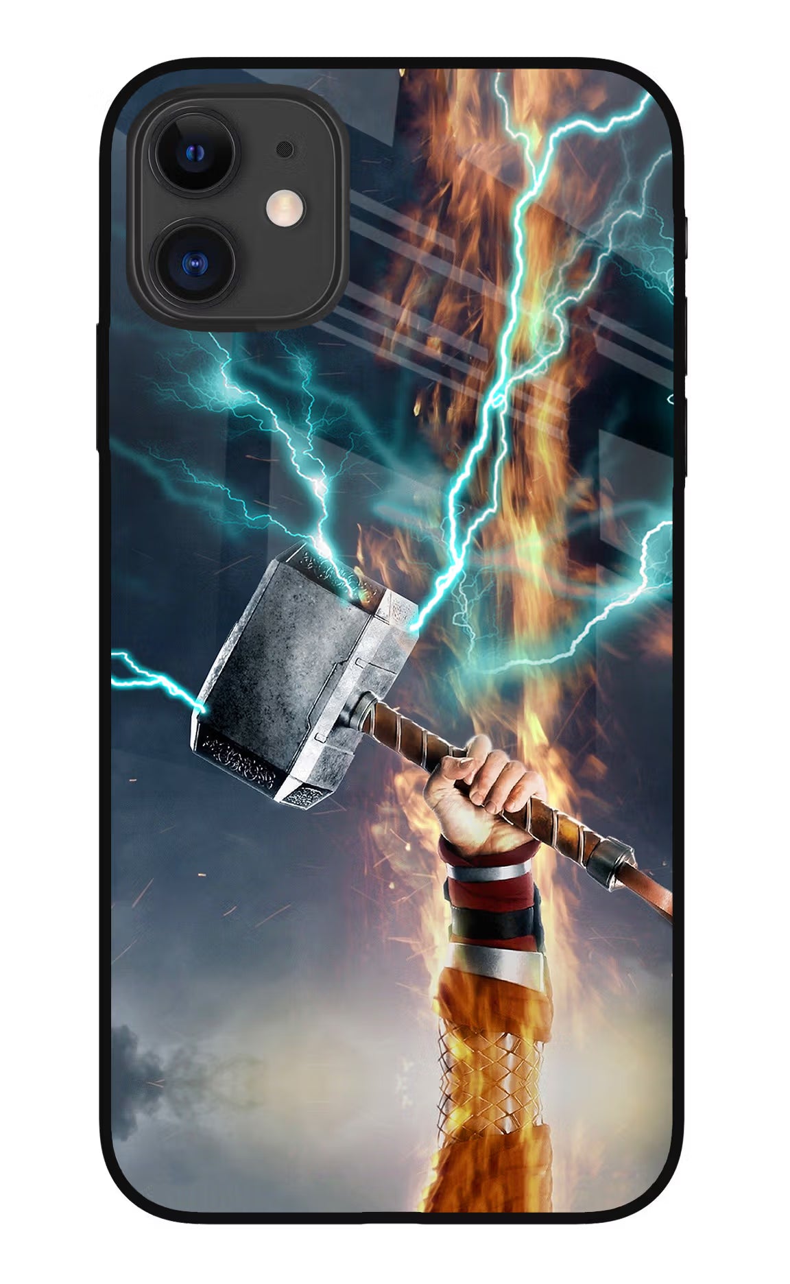 Thor Hammer Mjolnir iPhone 11 Glass Case Back Cover by Casekaro
