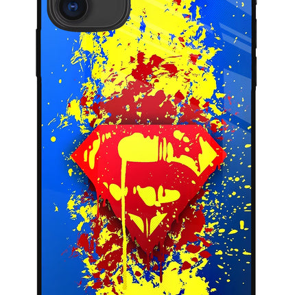 Superman logo iPhone 11 Glass Case Back Cover by Casekaro