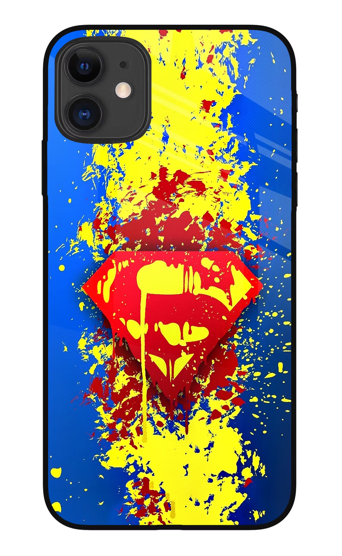 Superman logo iPhone 11 Glass Case Back Cover by Casekaro