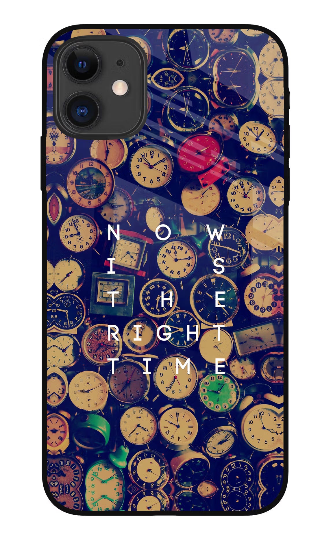 Now is the Right Time Quote iPhone 11 Glass Case Back Cover by Casekaro