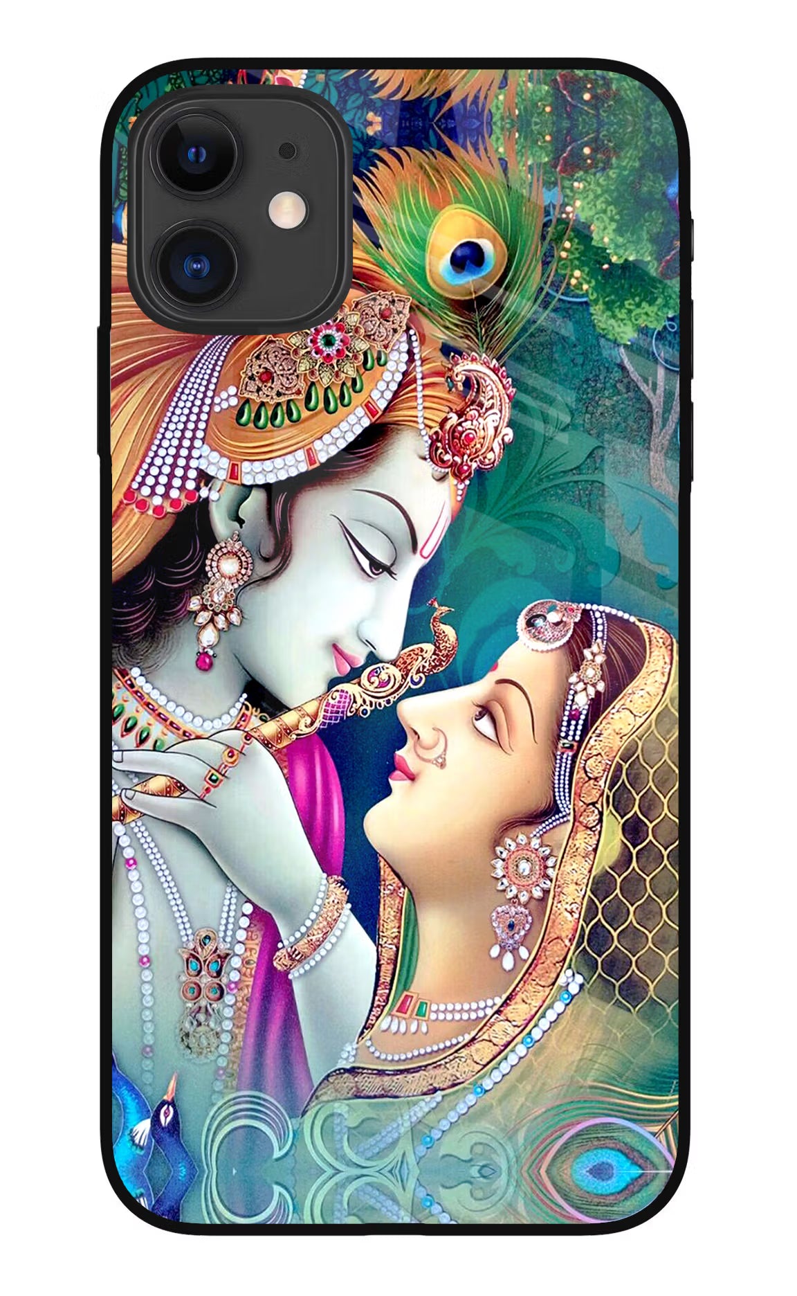 Lord Radha Krishna iPhone 11 Glass Case Back Cover by Casekaro