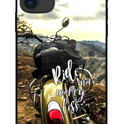 Ride More Worry Less iPhone 11 Glass Case Back Cover by Casekaro