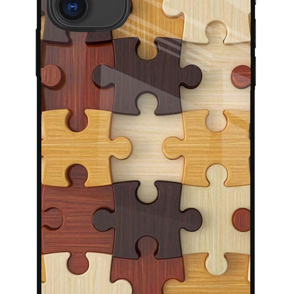Wooden Puzzle iPhone 11 Glass Case Back Cover by Casekaro