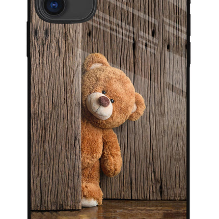 Teddy Wooden iPhone 11 Glass Case Back Cover by Casekaro
