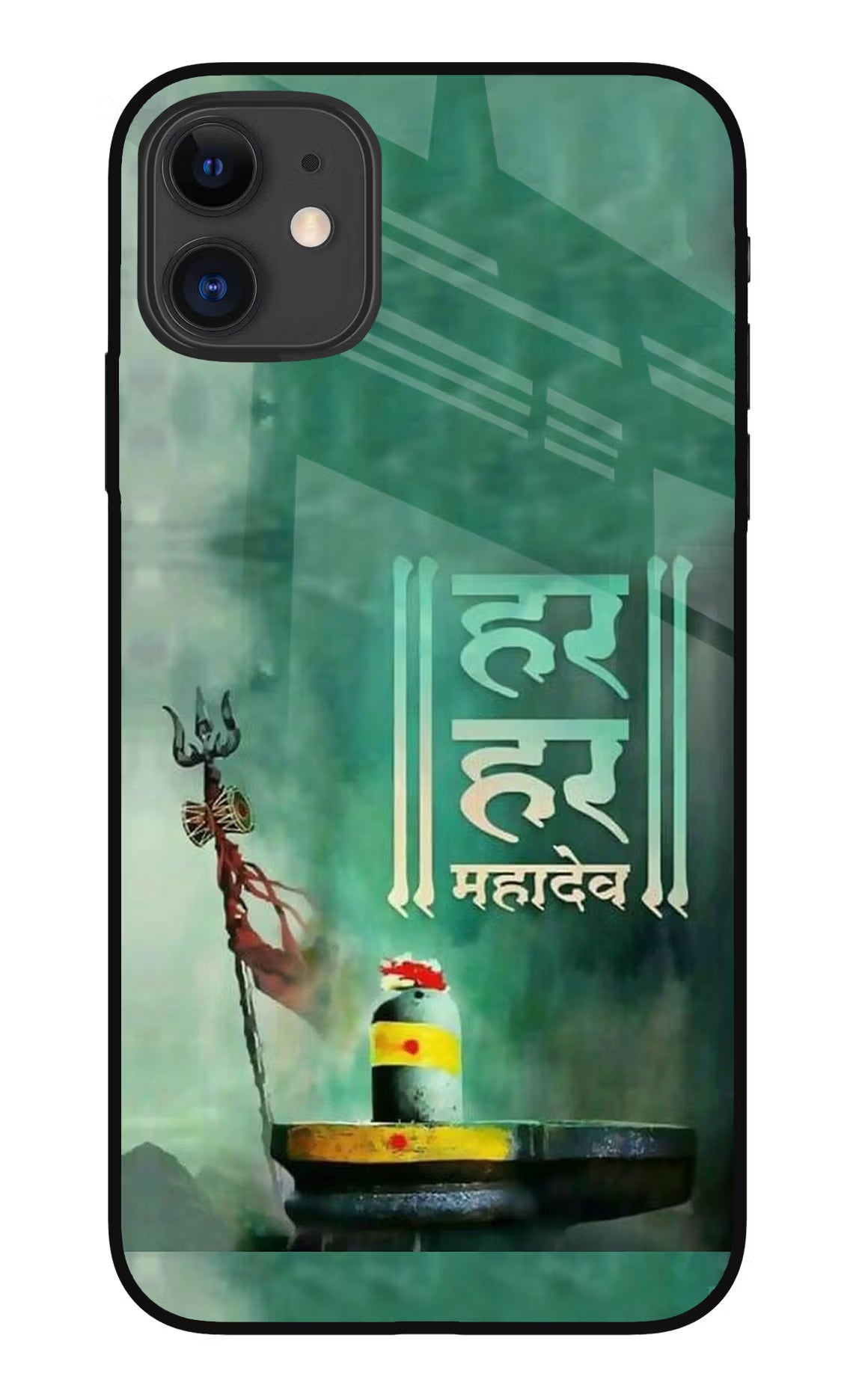 Har Har Mahadev Shivling iPhone 11 Glass Case Back Cover by Casekaro