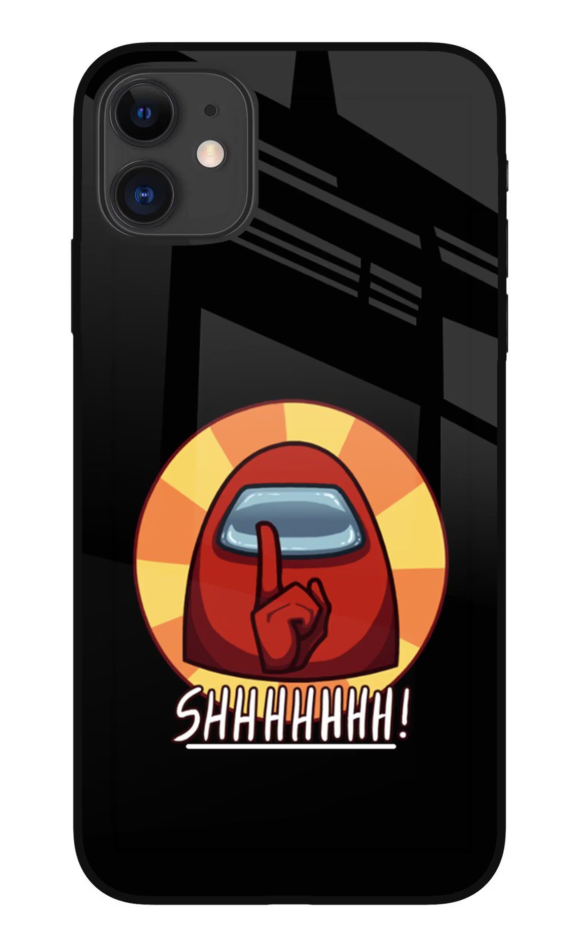 Among Us Shhh! iPhone 11 Glass Case Back Cover by Casekaro