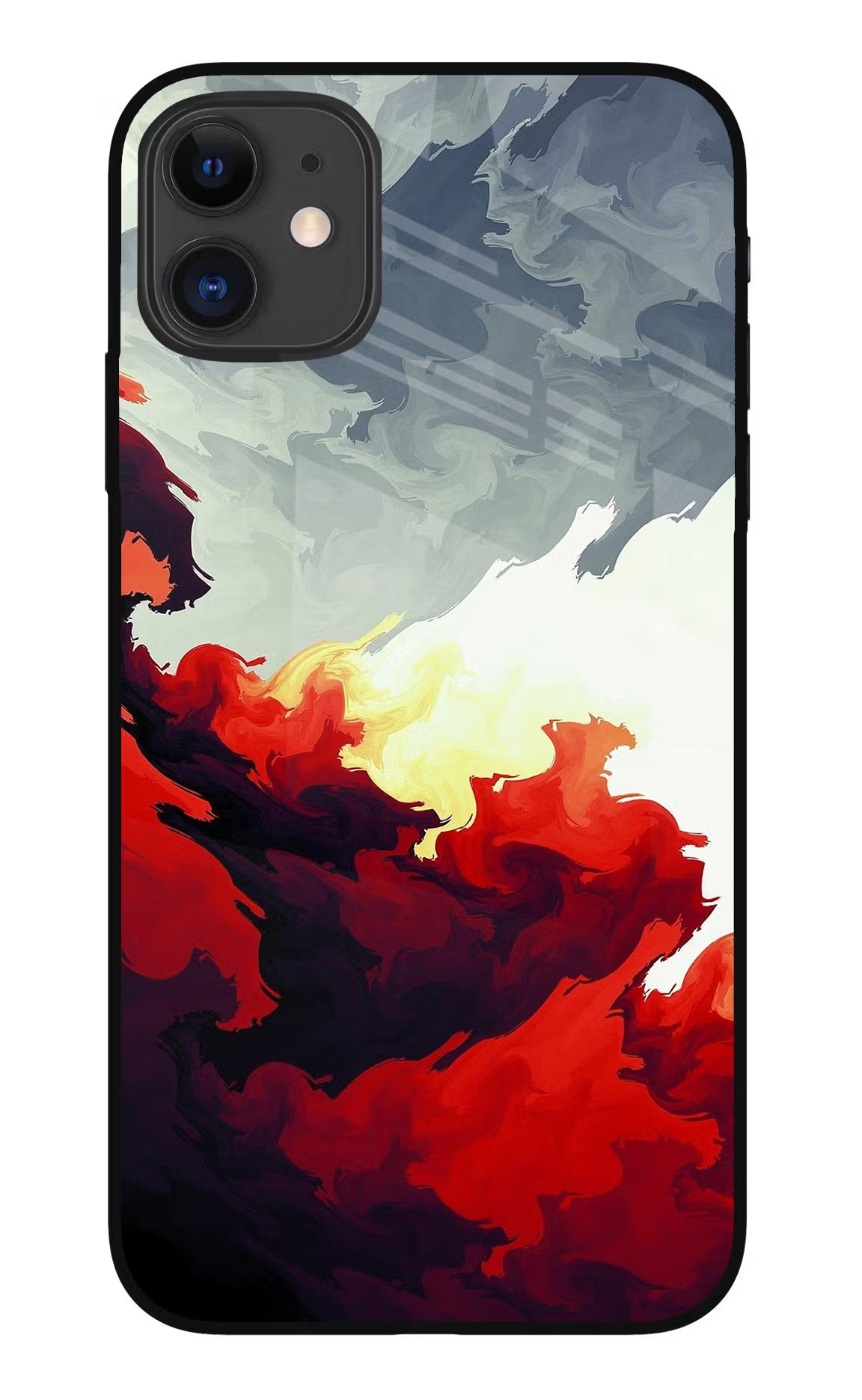 Fire Cloud iPhone 11 Glass Case Back Cover by Casekaro
