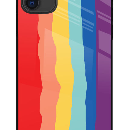 Rainbow iPhone 11 Glass Case Back Cover by Casekaro