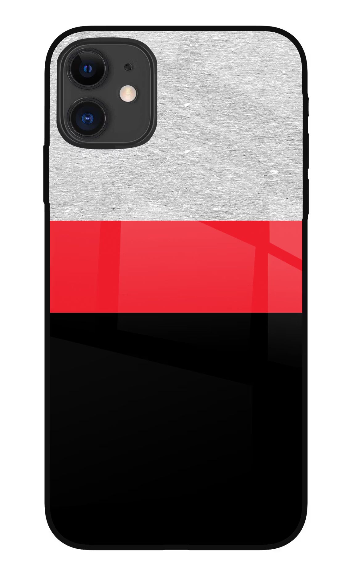 Tri Color Pattern iPhone 11 Glass Case Back Cover by Casekaro