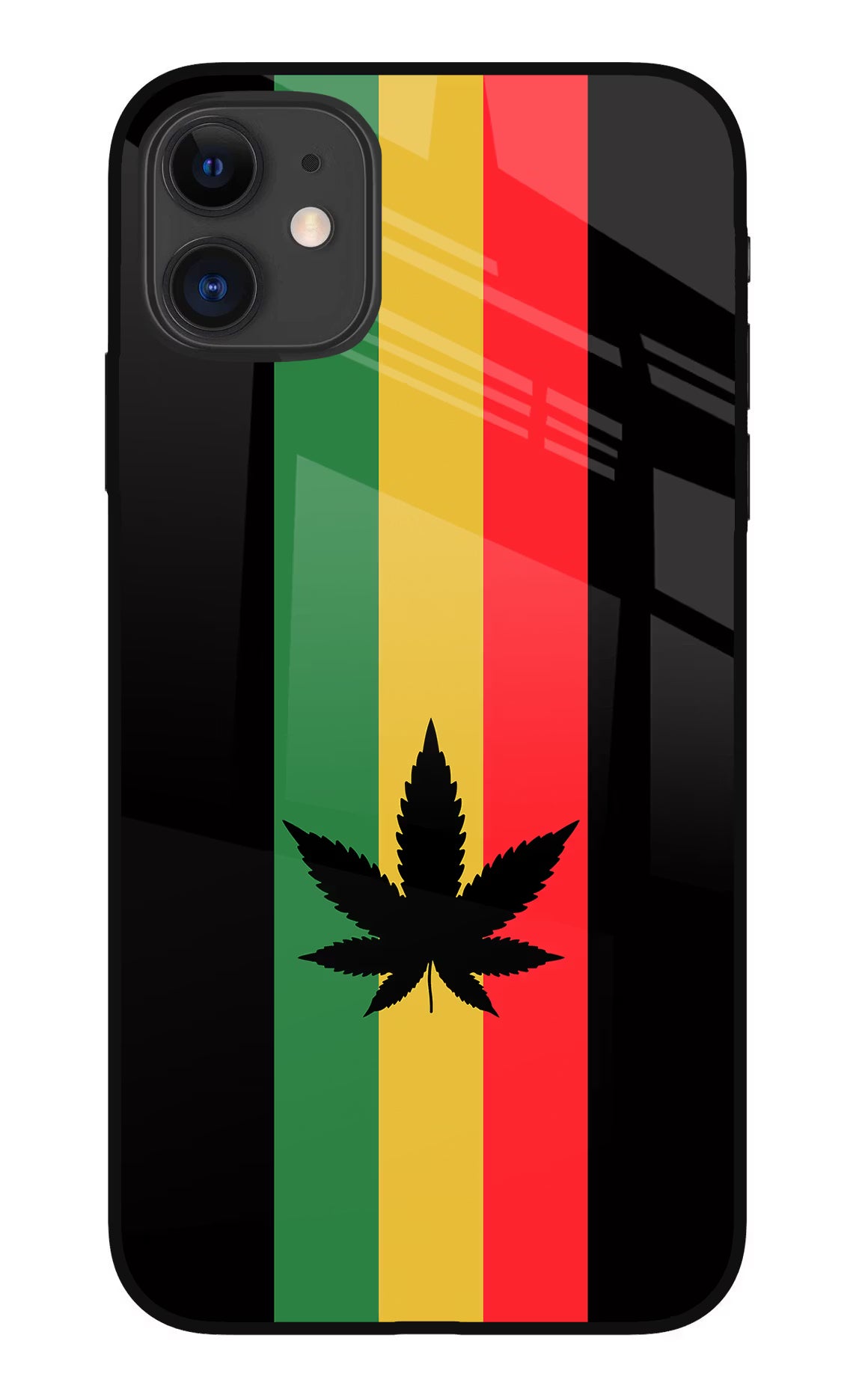 Weed Flag iPhone 11 Glass Case Back Cover by Casekaro