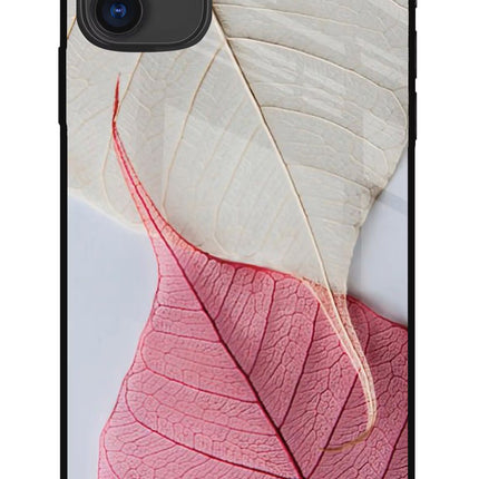 White Pink Leaf iPhone 11 Glass Case