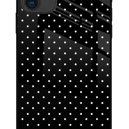 White Dots iPhone 11 Glass Case Back Cover by Casekaro