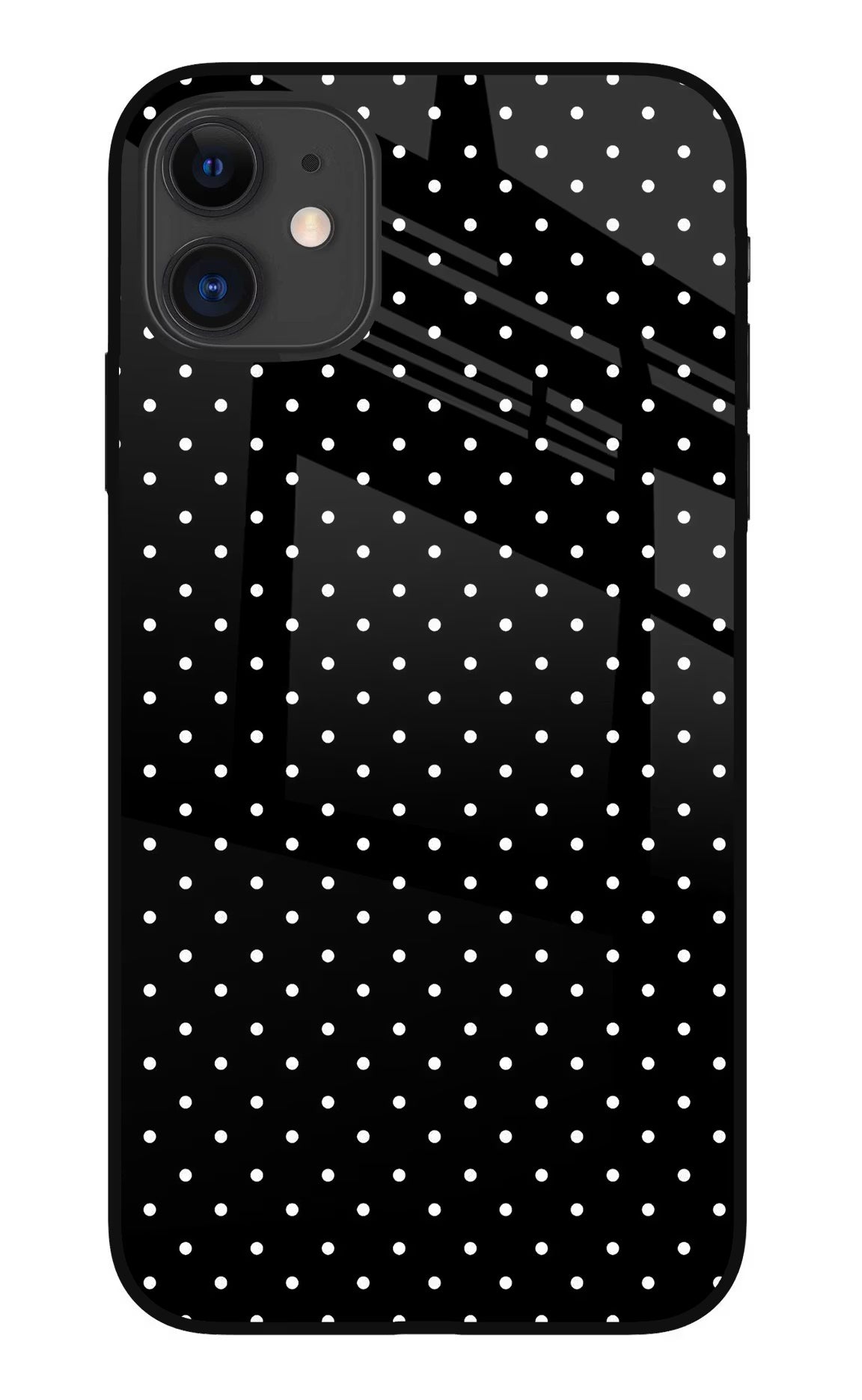 White Dots iPhone 11 Glass Case Back Cover by Casekaro