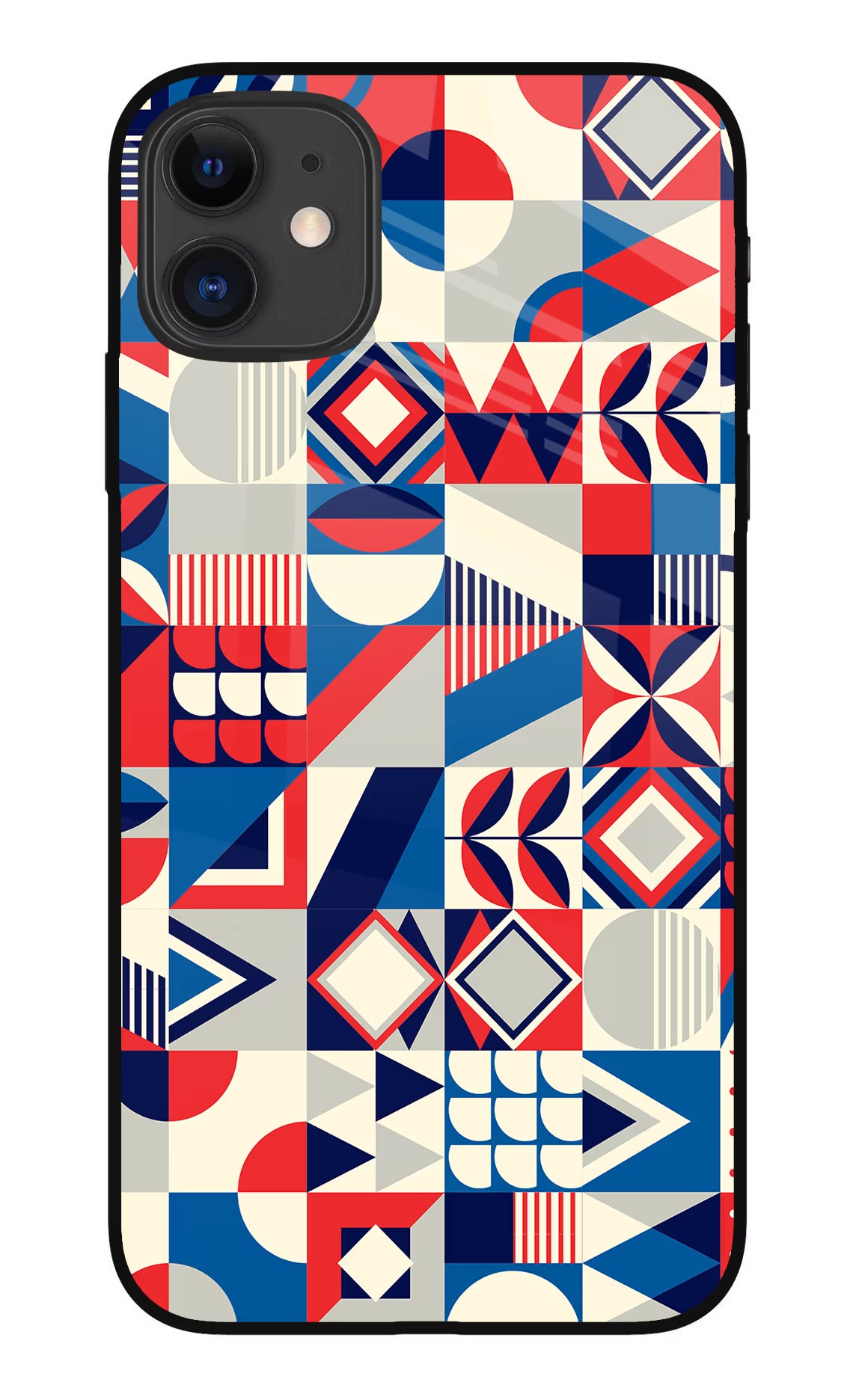 Colorful Pattern iPhone 11 Glass Case Back Cover by Casekaro