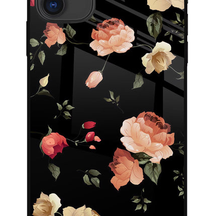 Flowers iPhone 11 Glass Case Back Cover by Casekaro
