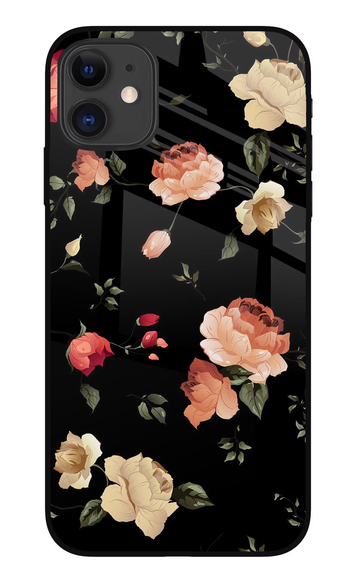 Flowers iPhone 11 Glass Case Back Cover by Casekaro